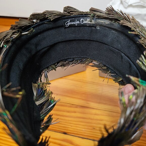 NEW Jennifer Ouellette Real Peacock Feather Headband Barney\'s New York Y2K main image 4
